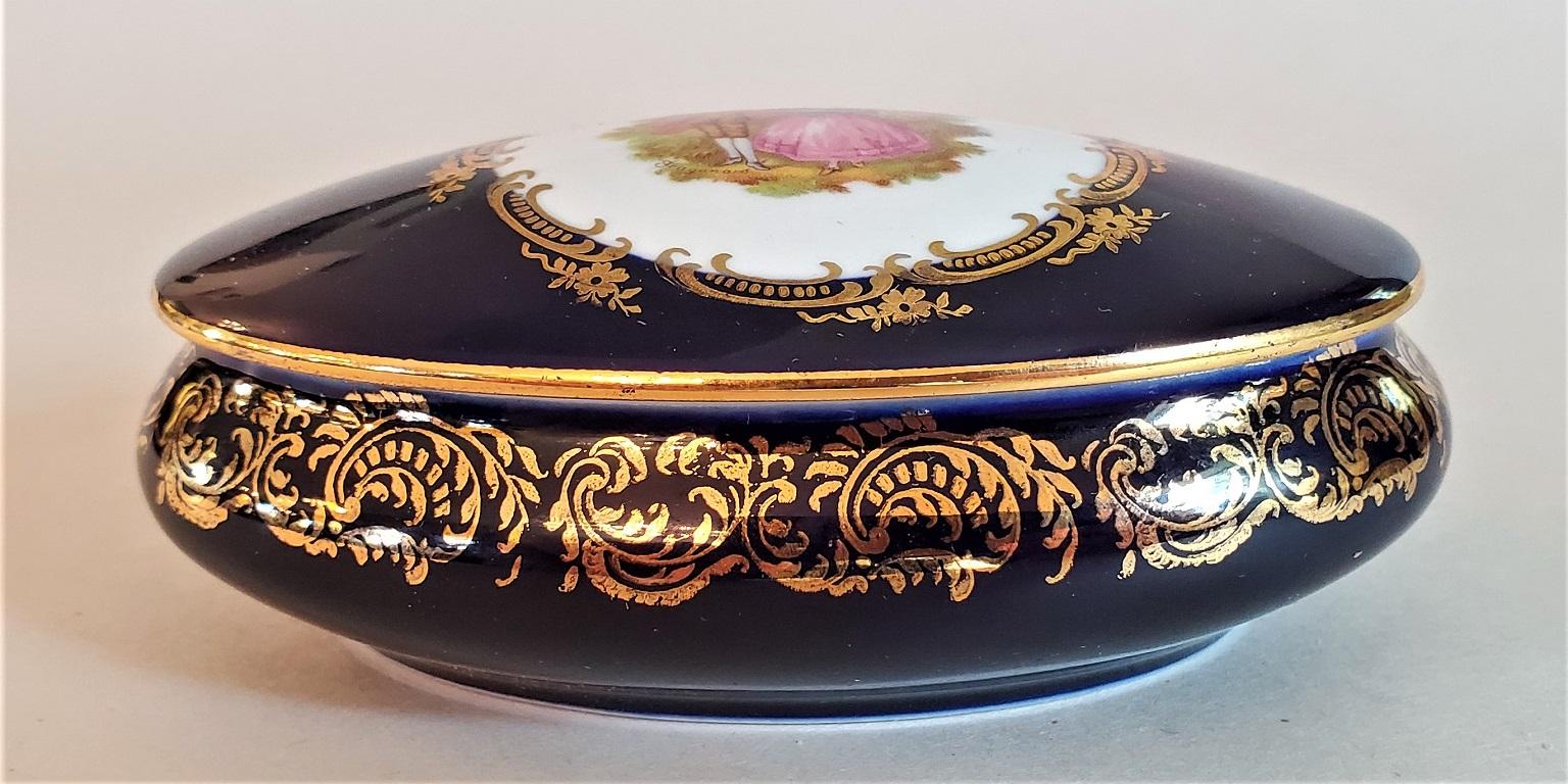 Hand-Painted Vintage Limoges Castel 22-Karat Gold Trinket Box