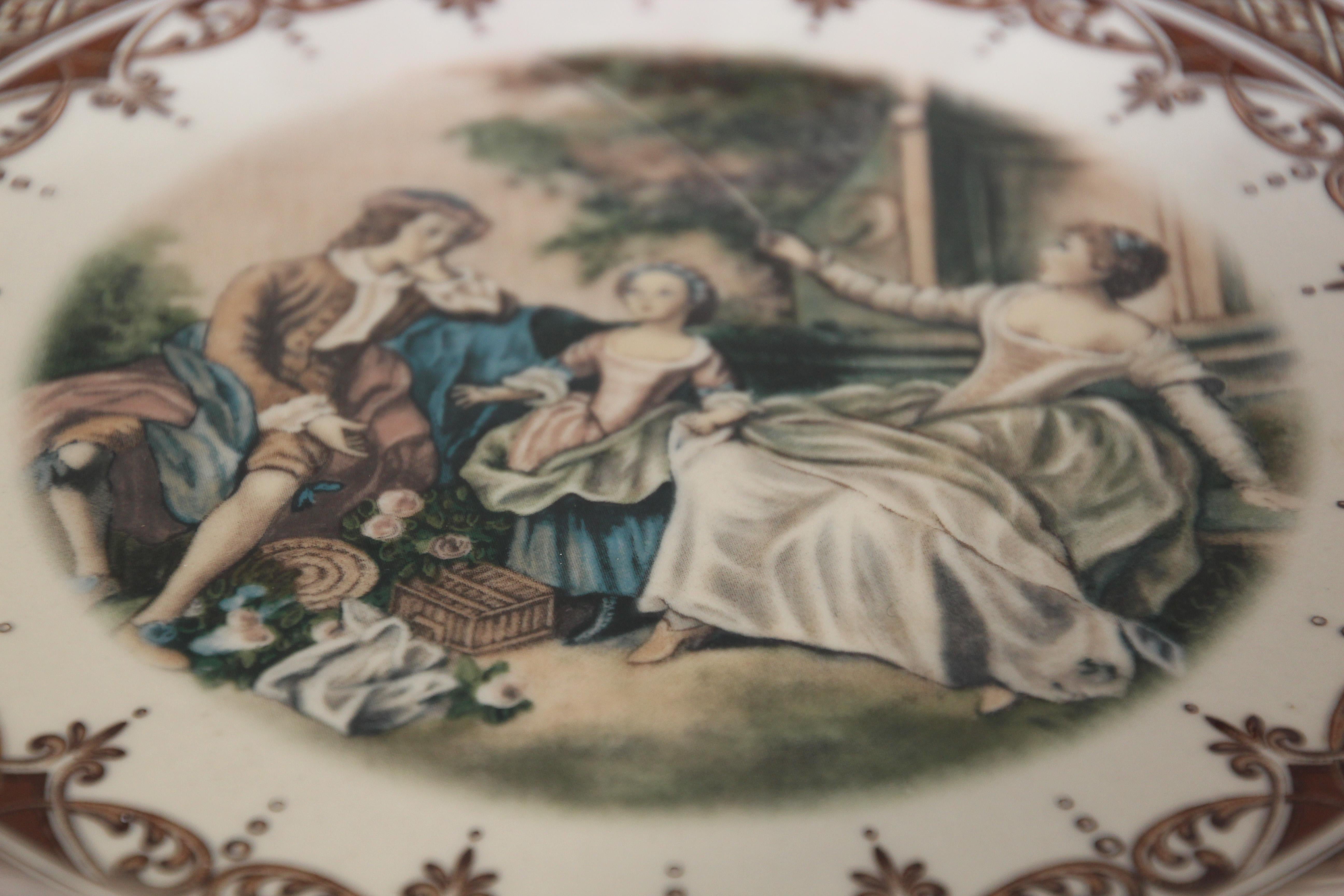 Vintage Limoges Collectible Large Porcelain Bowl Handmade in France For Sale 3