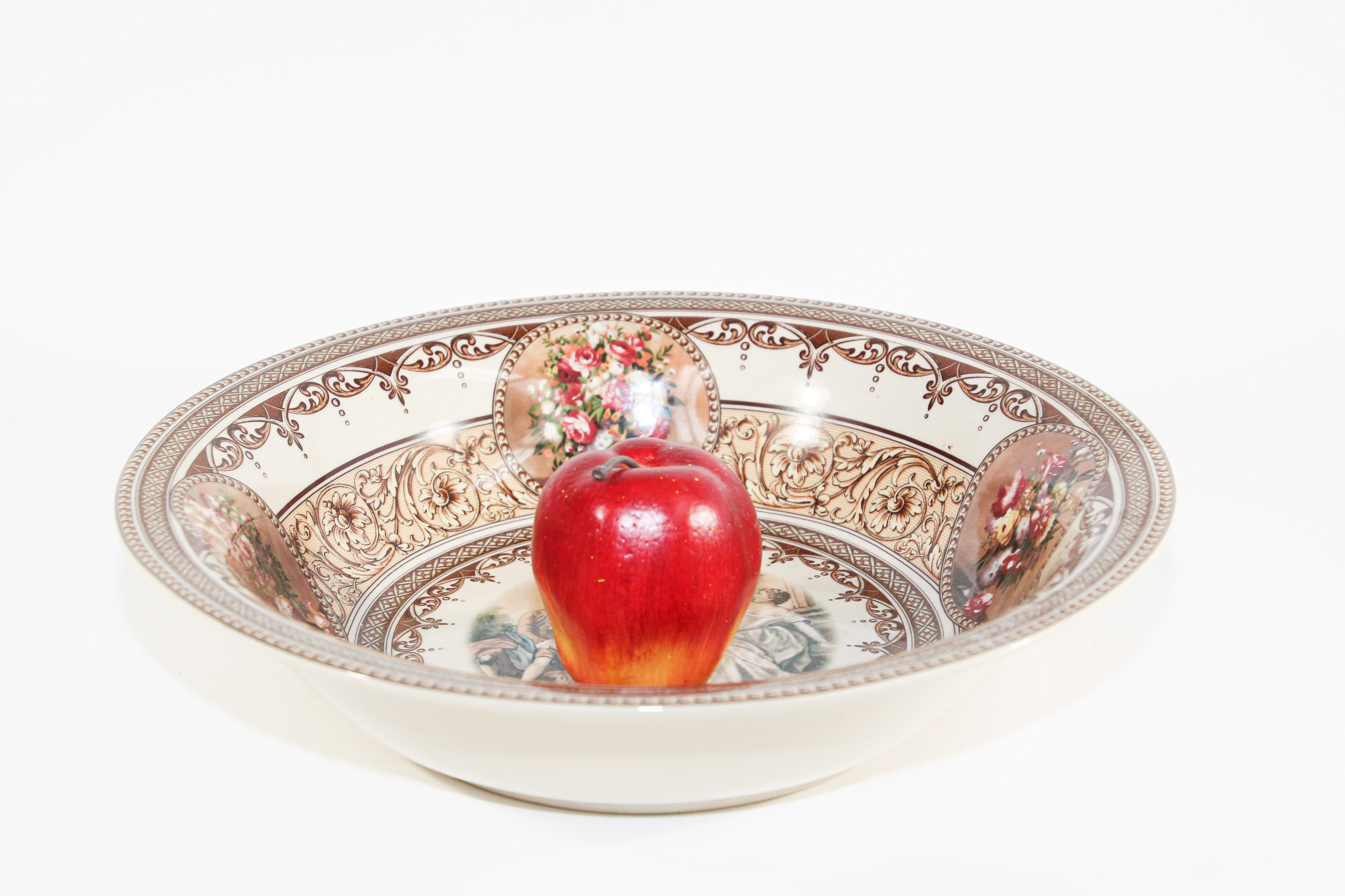 Vintage Limoges Collectible Large Porcelain Bowl Handmade in France For Sale 3