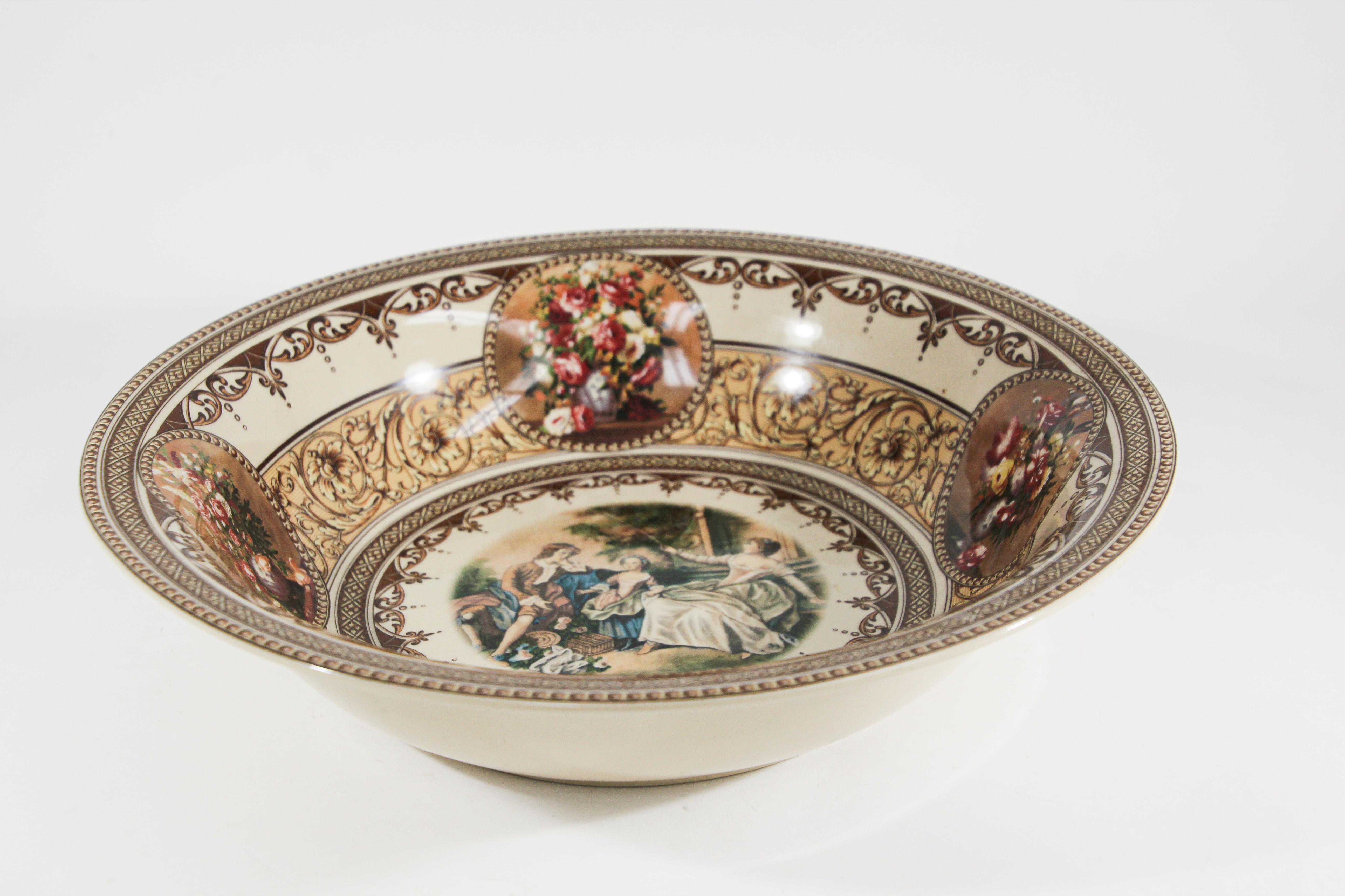Vintage Limoges large bowl handmade in France collectible porcelain.
If you are a lover of Limoges, this bowl is the perfect addition to your collection.
This beautiful bowl is hand painted with beautiful tones of brown and yellow and includes