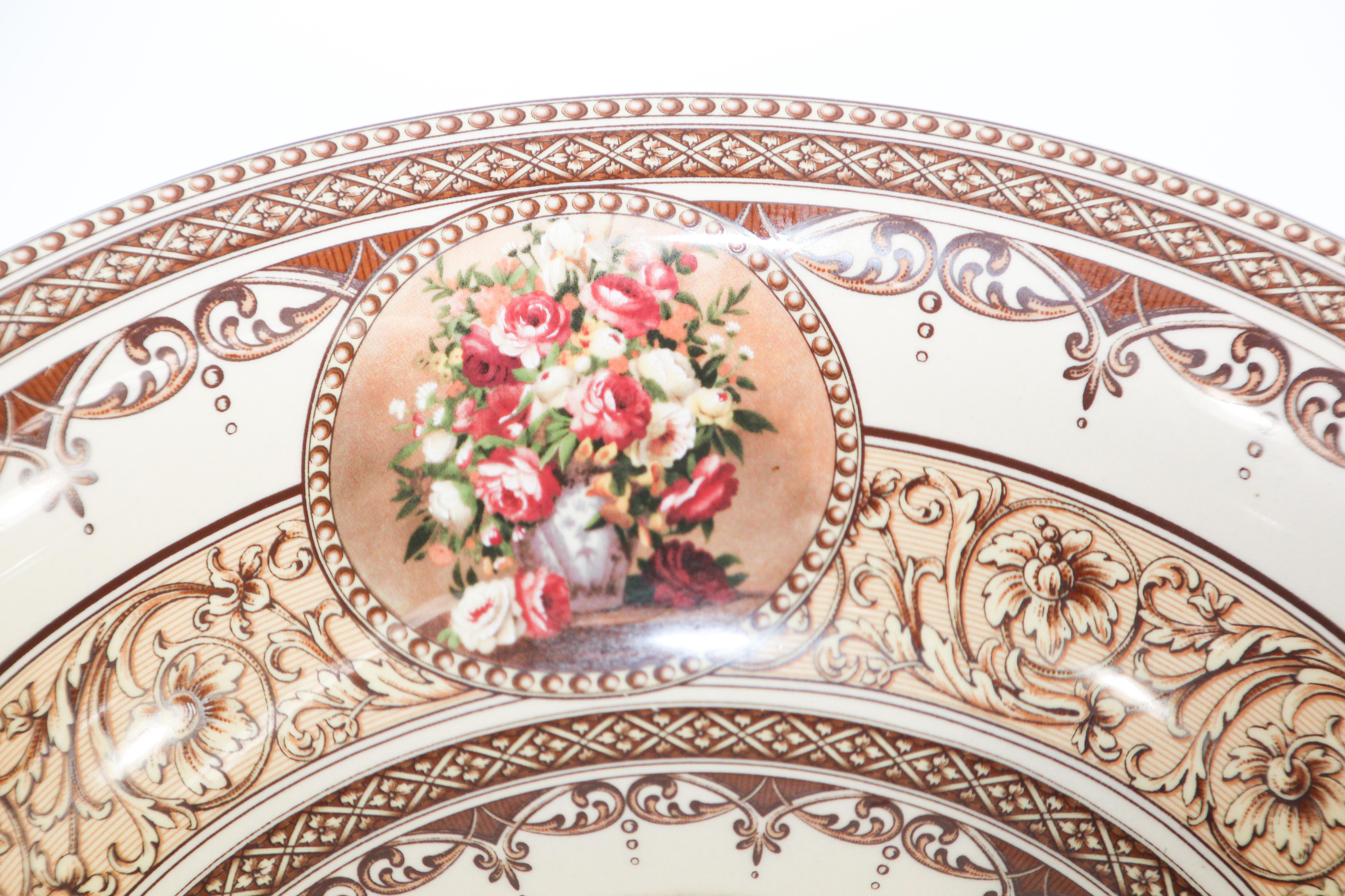 French Provincial Vintage Limoges Collectible Large Porcelain Bowl Handmade in France For Sale