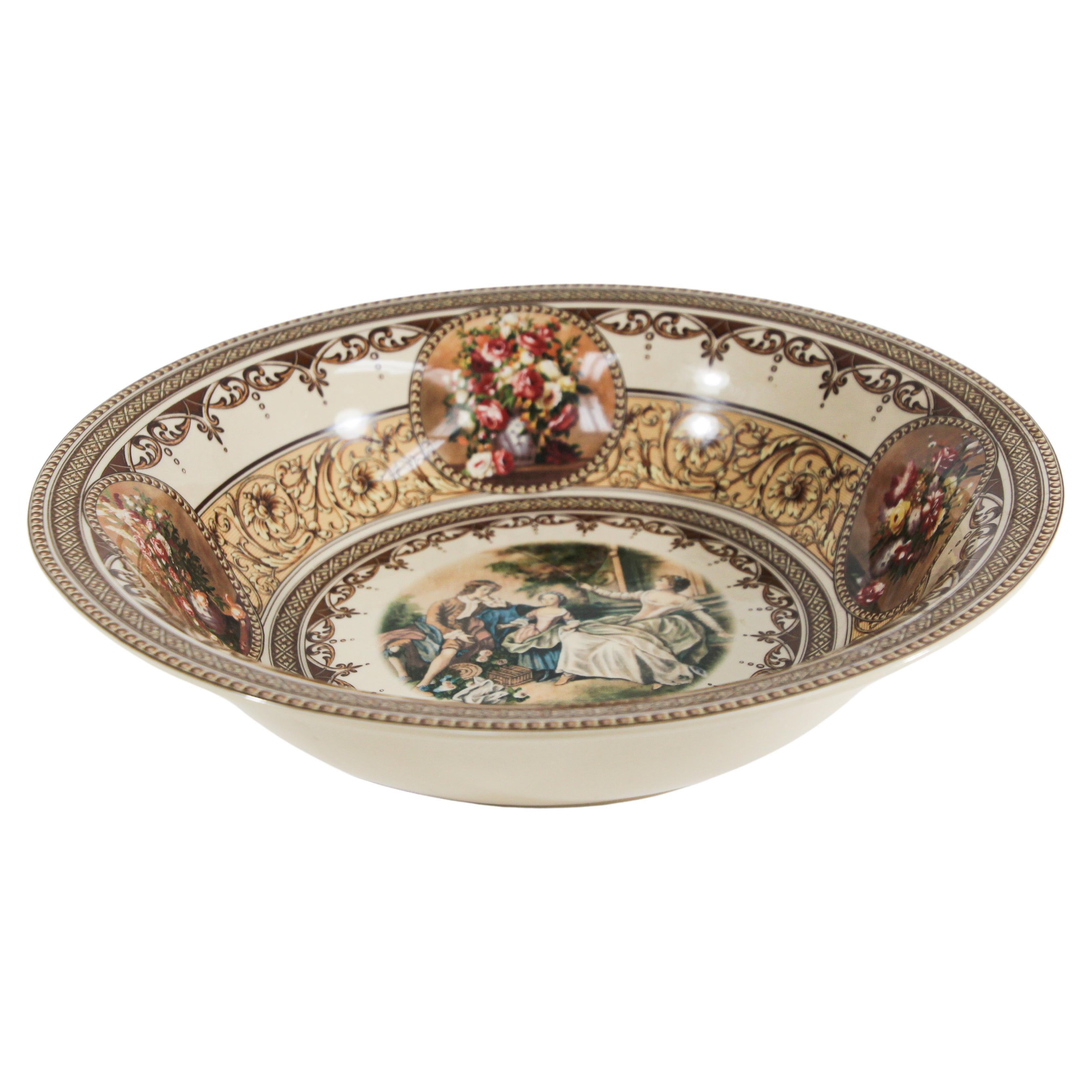 Vintage Limoges Collectible Large Porcelain Bowl Handmade in France