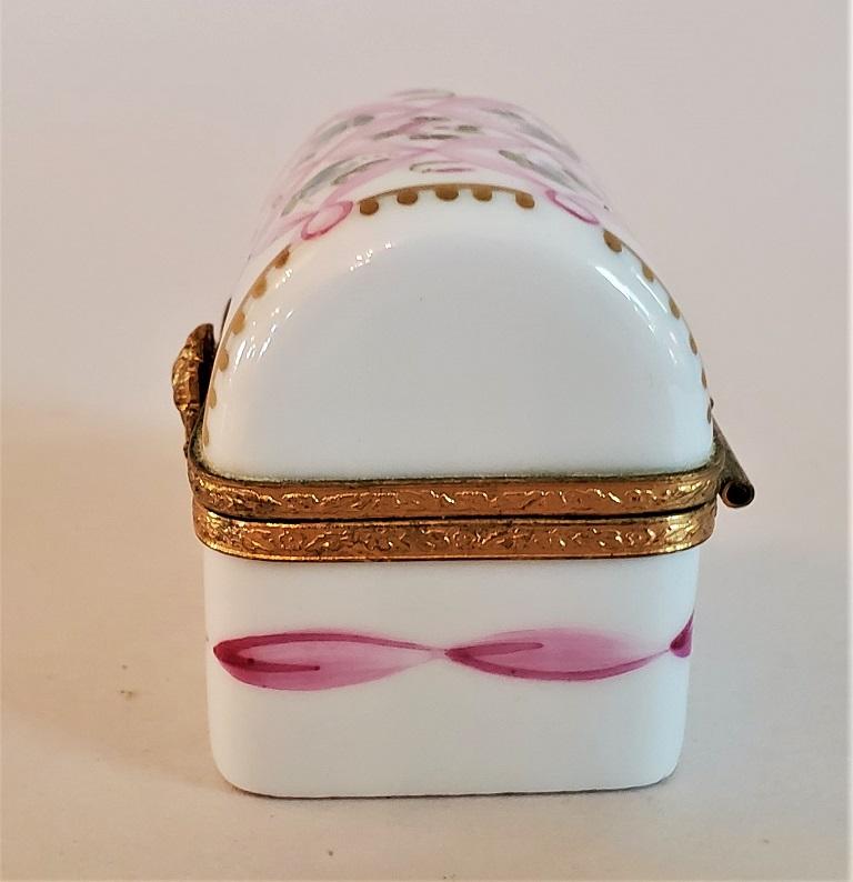 French Vintage Limoges Domed Casket Ring Box
