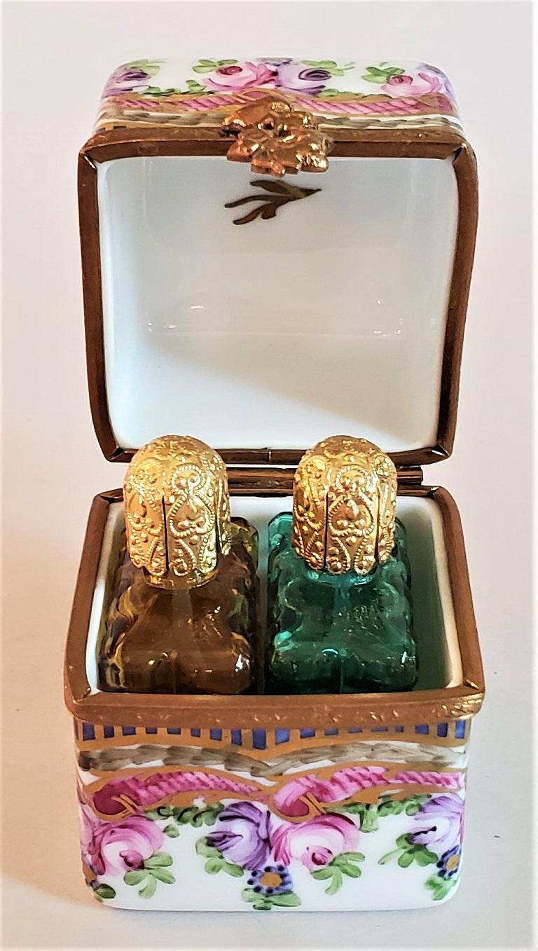 Vintage Limoges Double Bottle Perfume Box 2