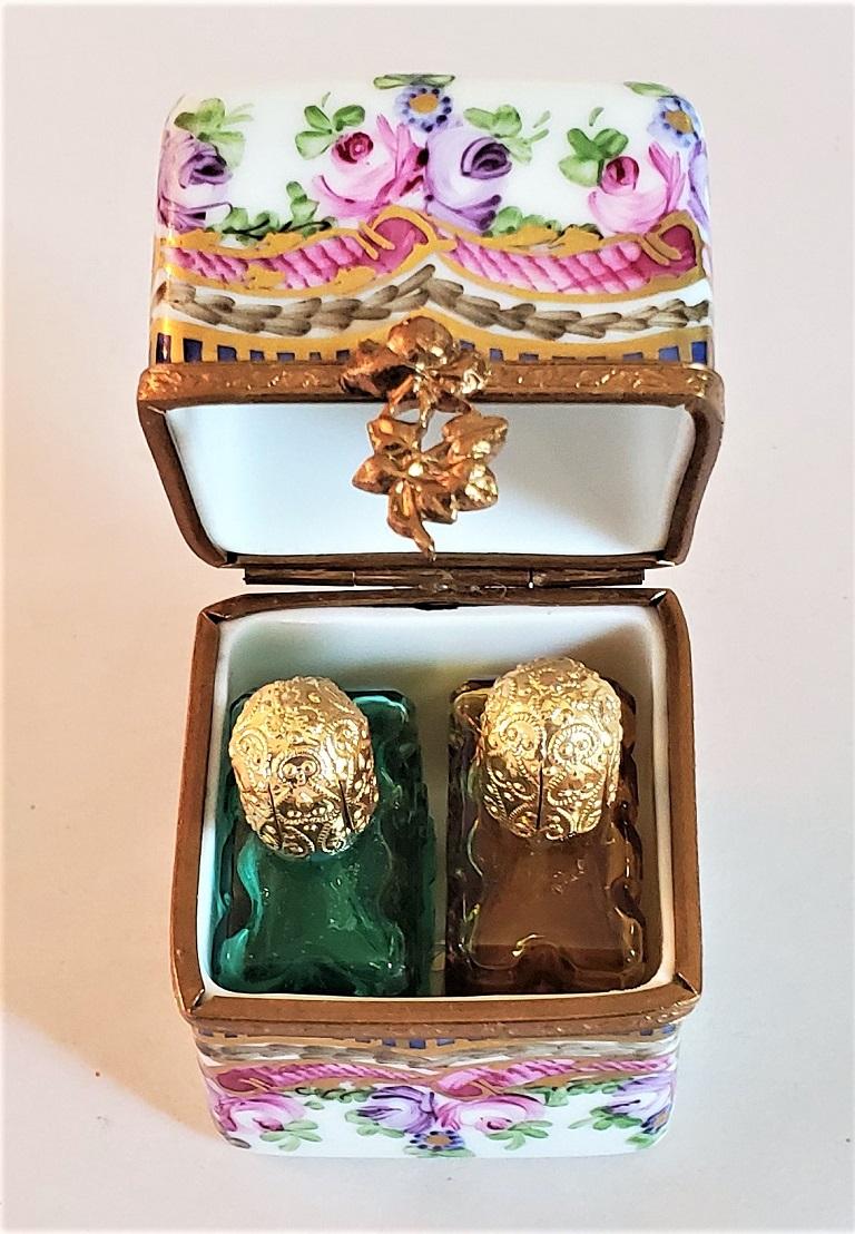 Vintage Limoges Double Bottle Perfume Box 7