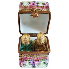 Antique Limoges Double Bottle Perfume Box