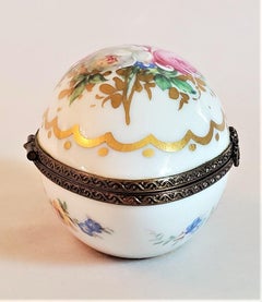 Vintage Limoges Egg Shaped Ring Box