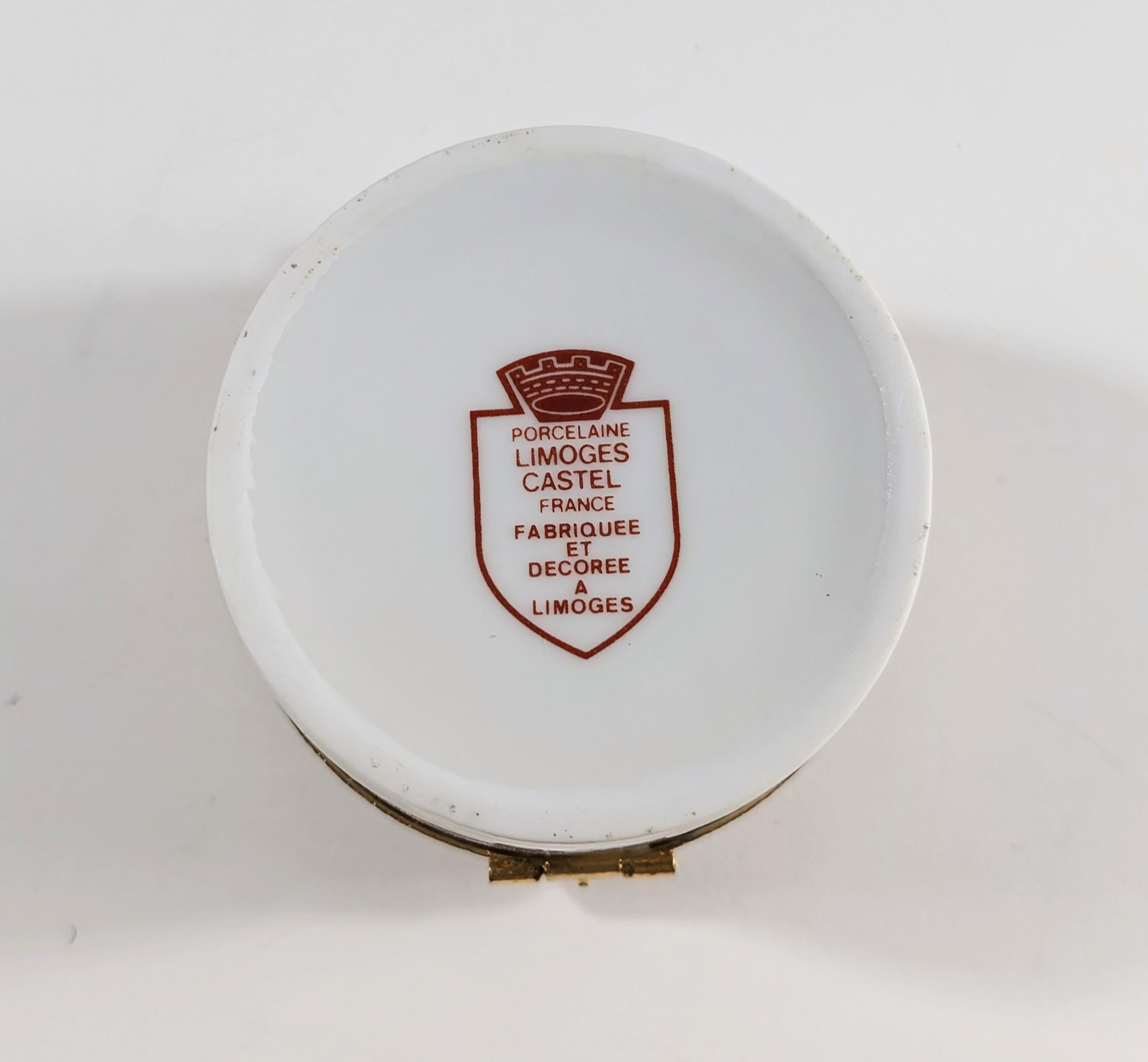 Joyero Vintage Limoges Francia con  Escena de pájaros 1