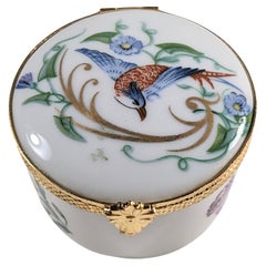 Joyero Vintage Limoges Francia con  Escena de pájaros
