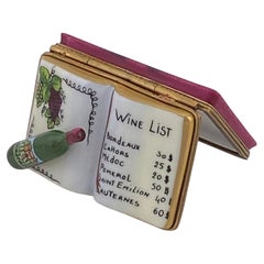 Vintage Limoges Hand-Painted Trinket Box with Brass Grape Clasp, 1990
