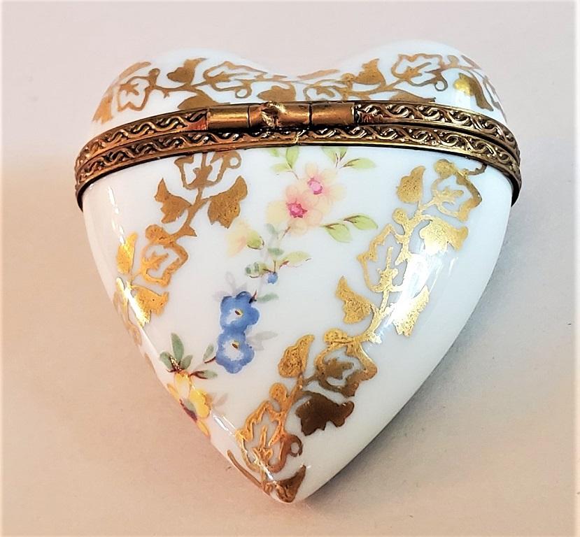 Louis XVI Vintage Limoges Heart Shaped Box