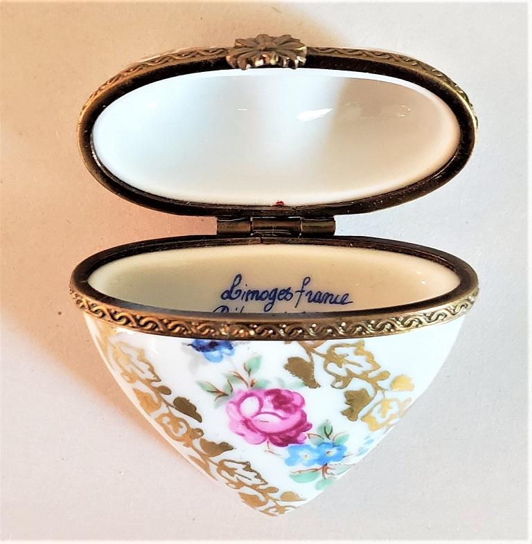 French Vintage Limoges Heart Shaped Box