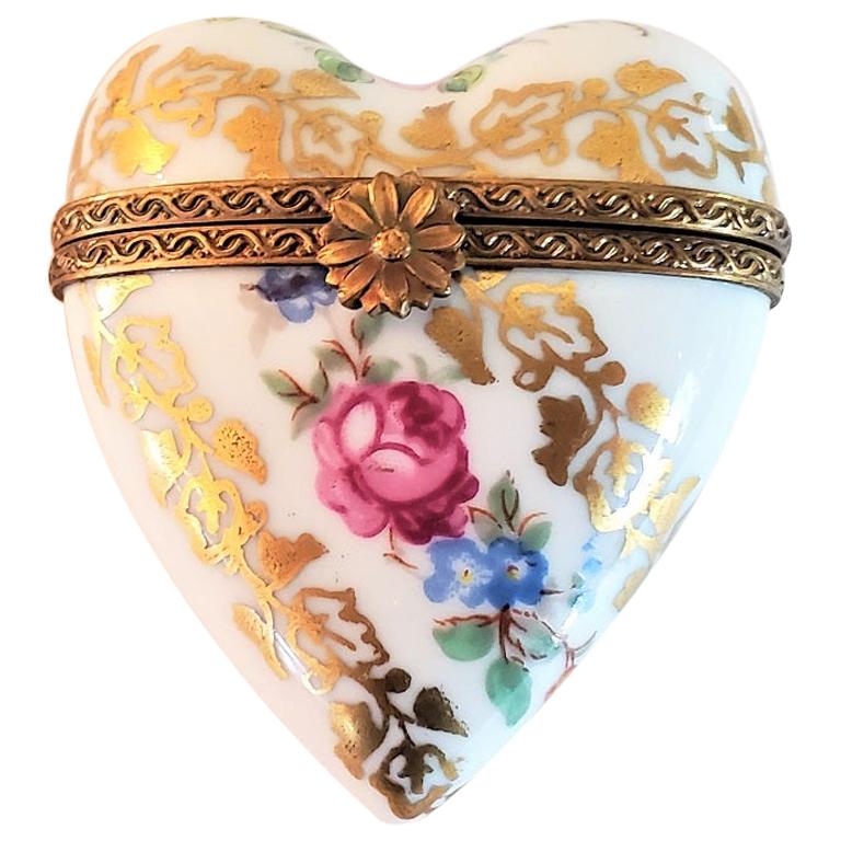 Vintage Limoges Heart Shaped Box