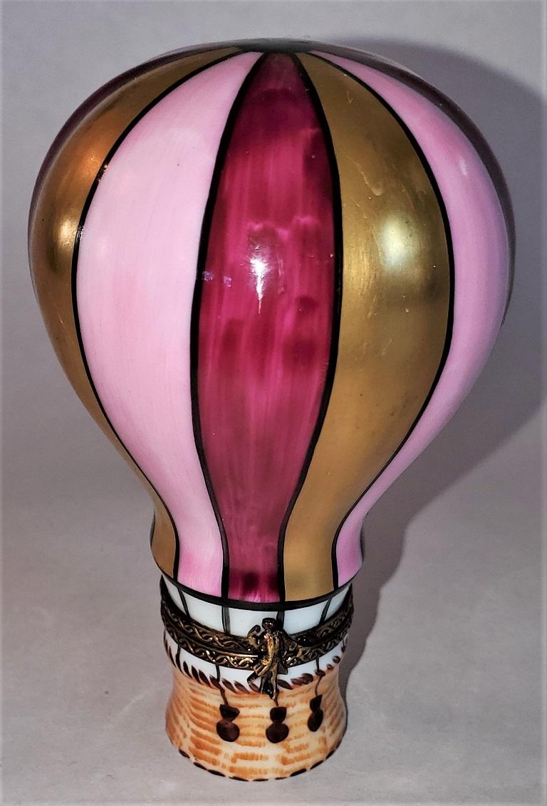 Vintage Limoges Hot Air Balloon Trinket Box 1
