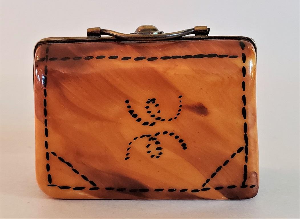 French Vintage Limoges Leather Briefcase Box