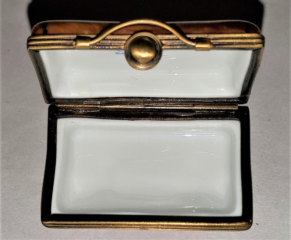 Vintage Limoges Leather Briefcase Box 1