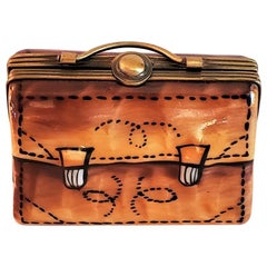 Vintage Limoges Leather Briefcase Box