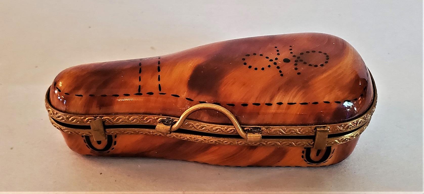 Beaux Arts Vintage Limoges Leather Violin Case Box with Violin