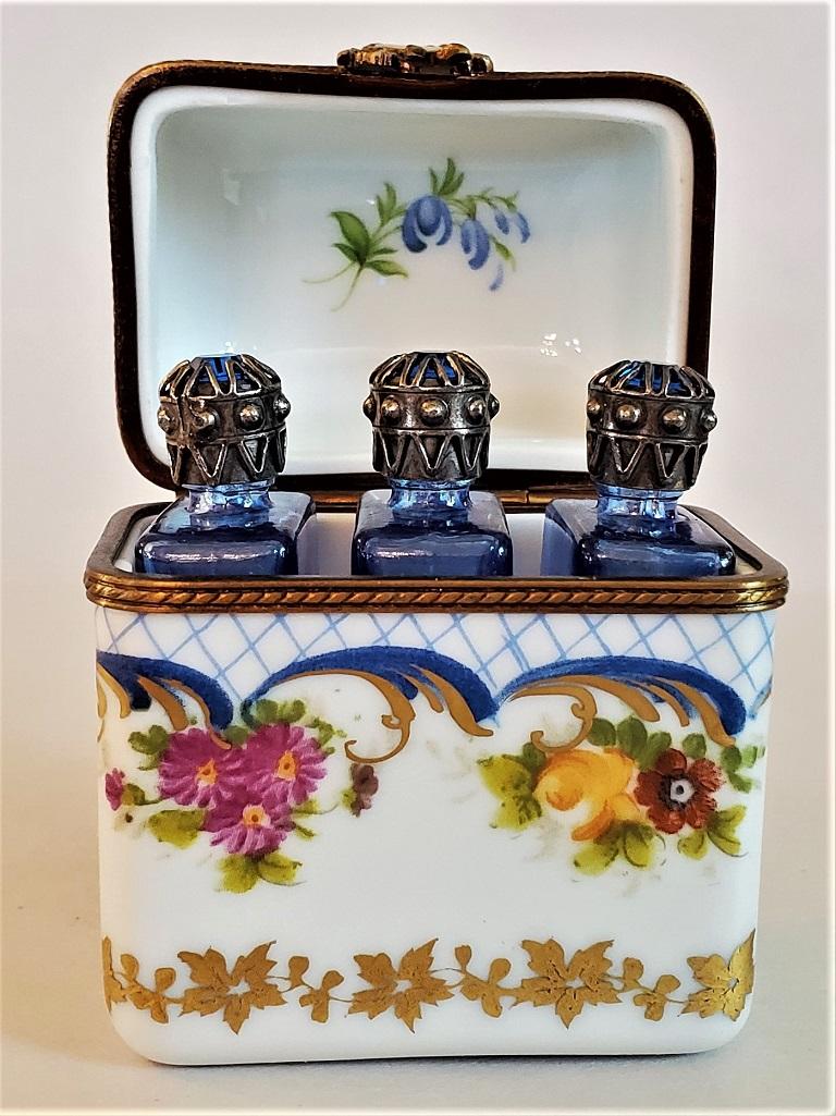Vintage Limoges Perfume Box with Bottles 2