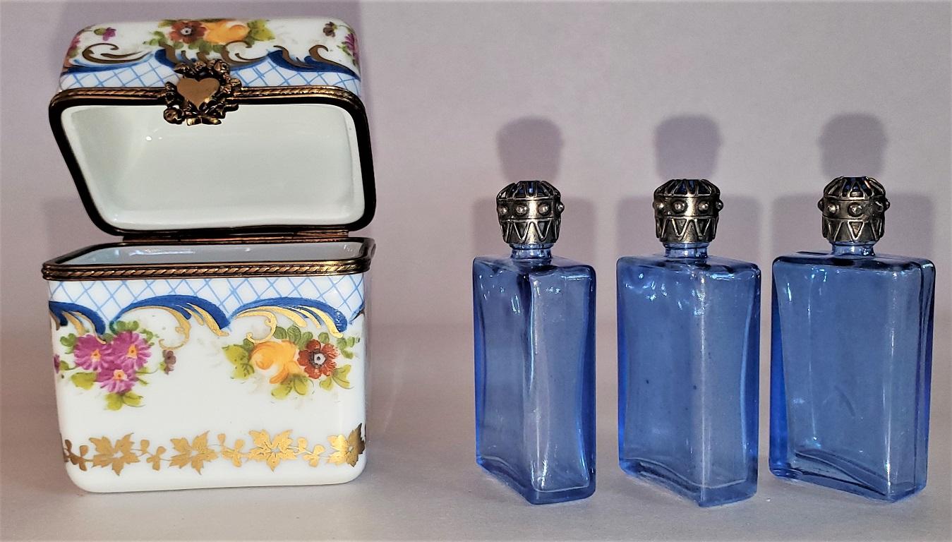 Vintage Limoges Perfume Box with Bottles 4