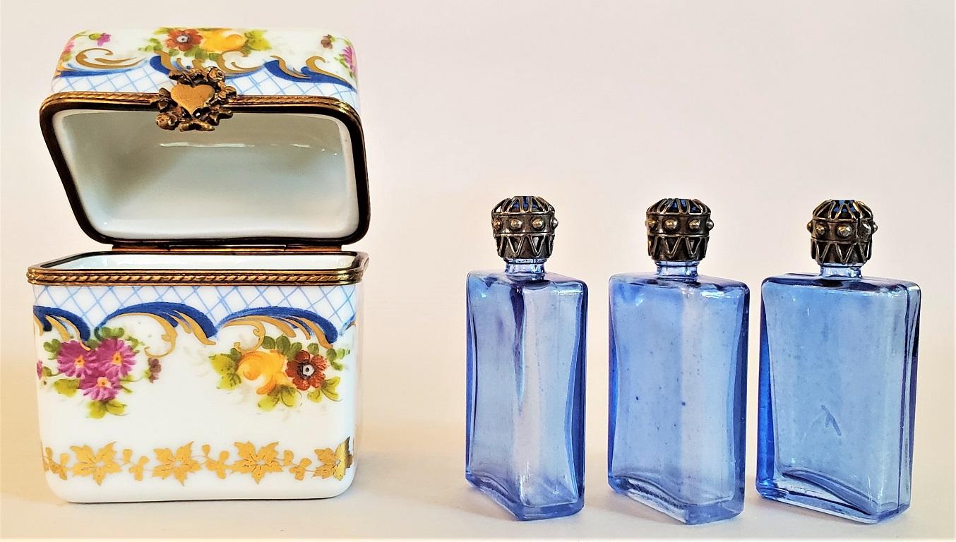 Vintage Limoges Perfume Box with Bottles 5