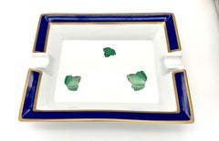 Vintage Limoges Porcelain Ashtray Carlo Luca Della Quercia Three Tree Frog Frogs