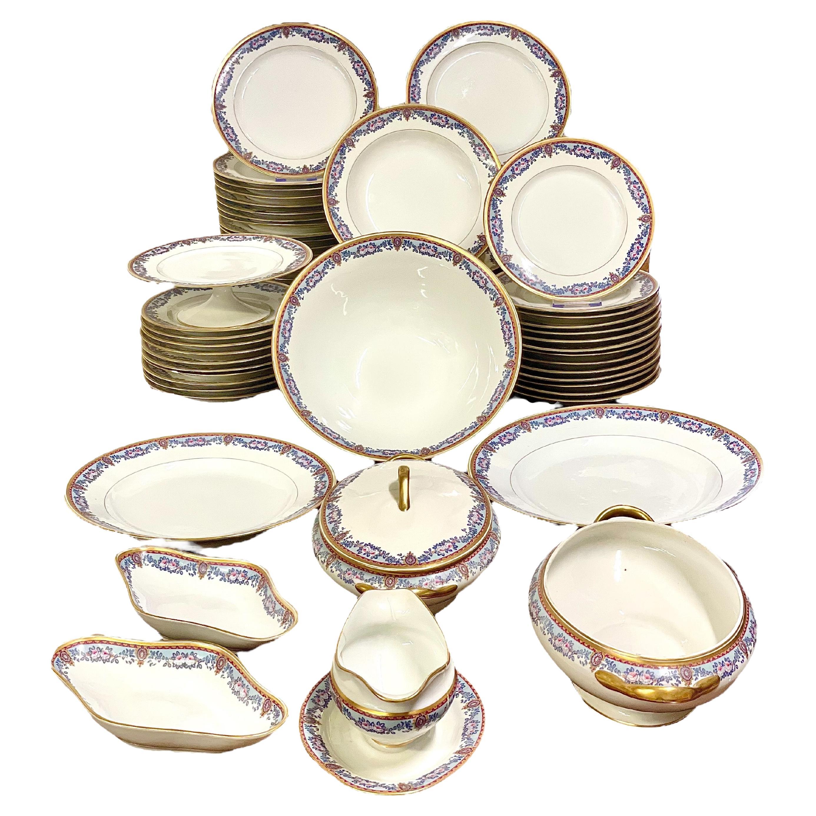 Set di stoviglie in porcellana Limoges vintage - 80 pezzi