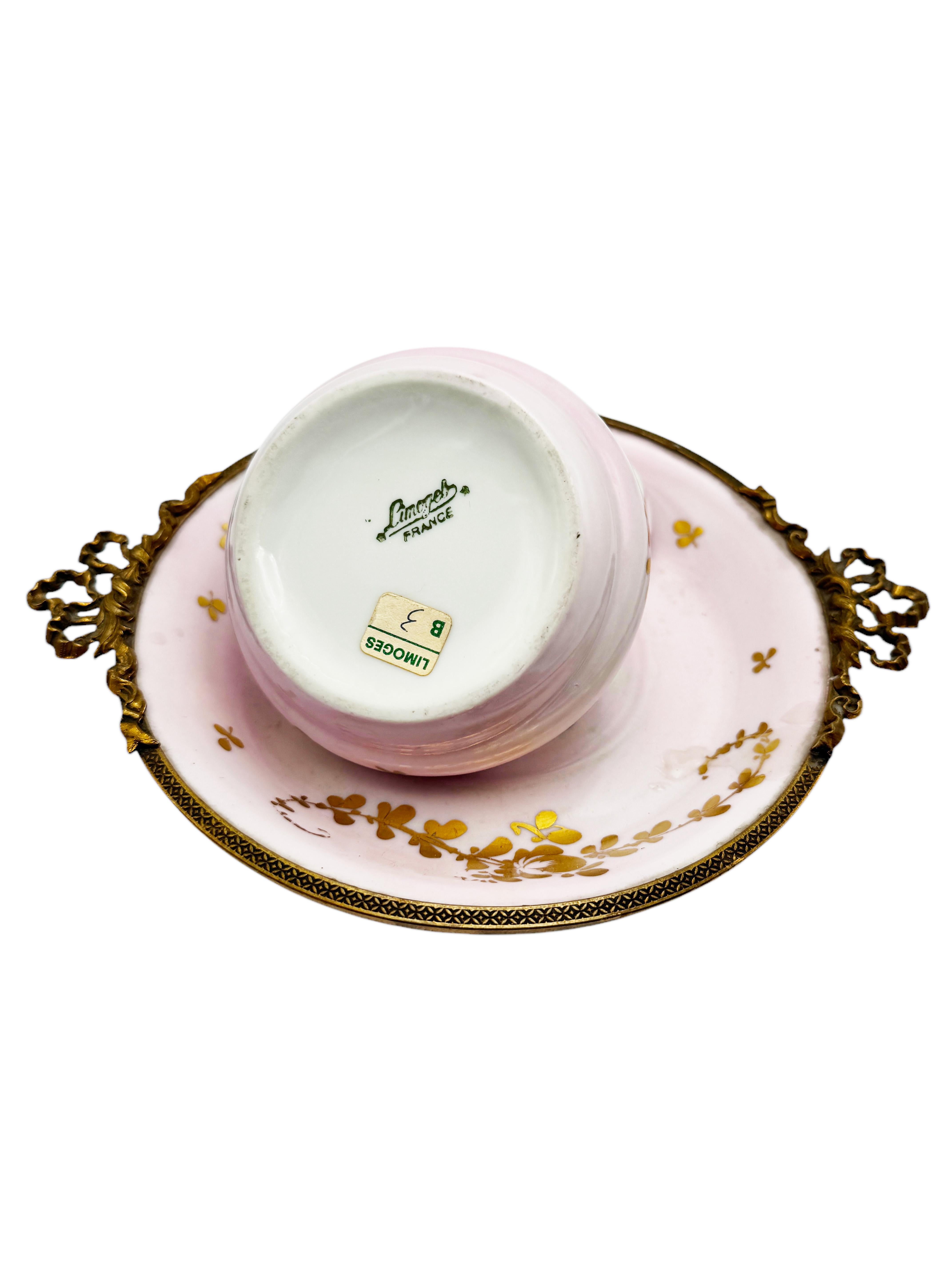 Vintage Limoges Porcelain Inkwell Napoleon III Style Made in France For Sale 8