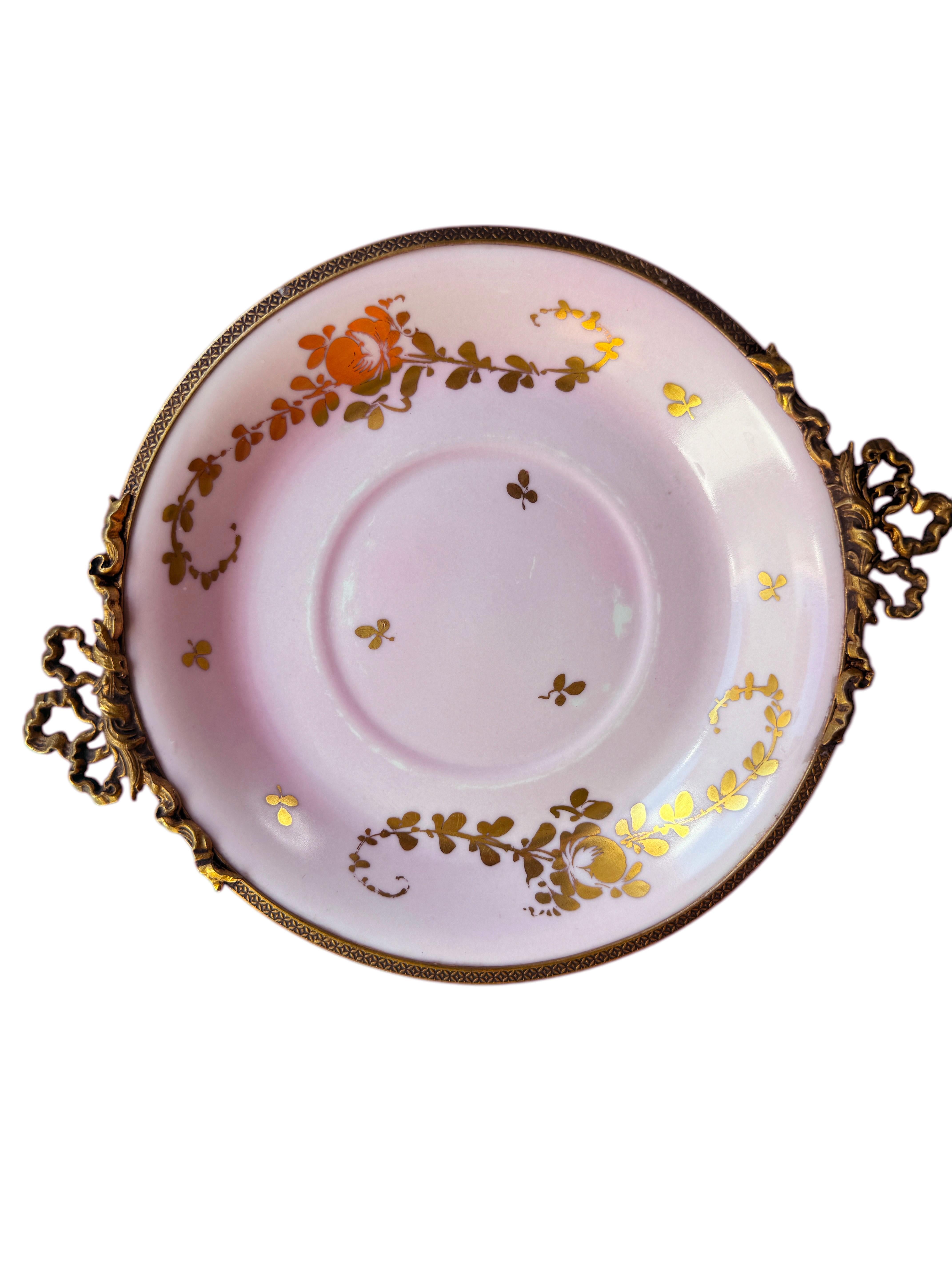 Vintage Limoges Porcelain Inkwell Napoleon III Style Made in France For Sale 1