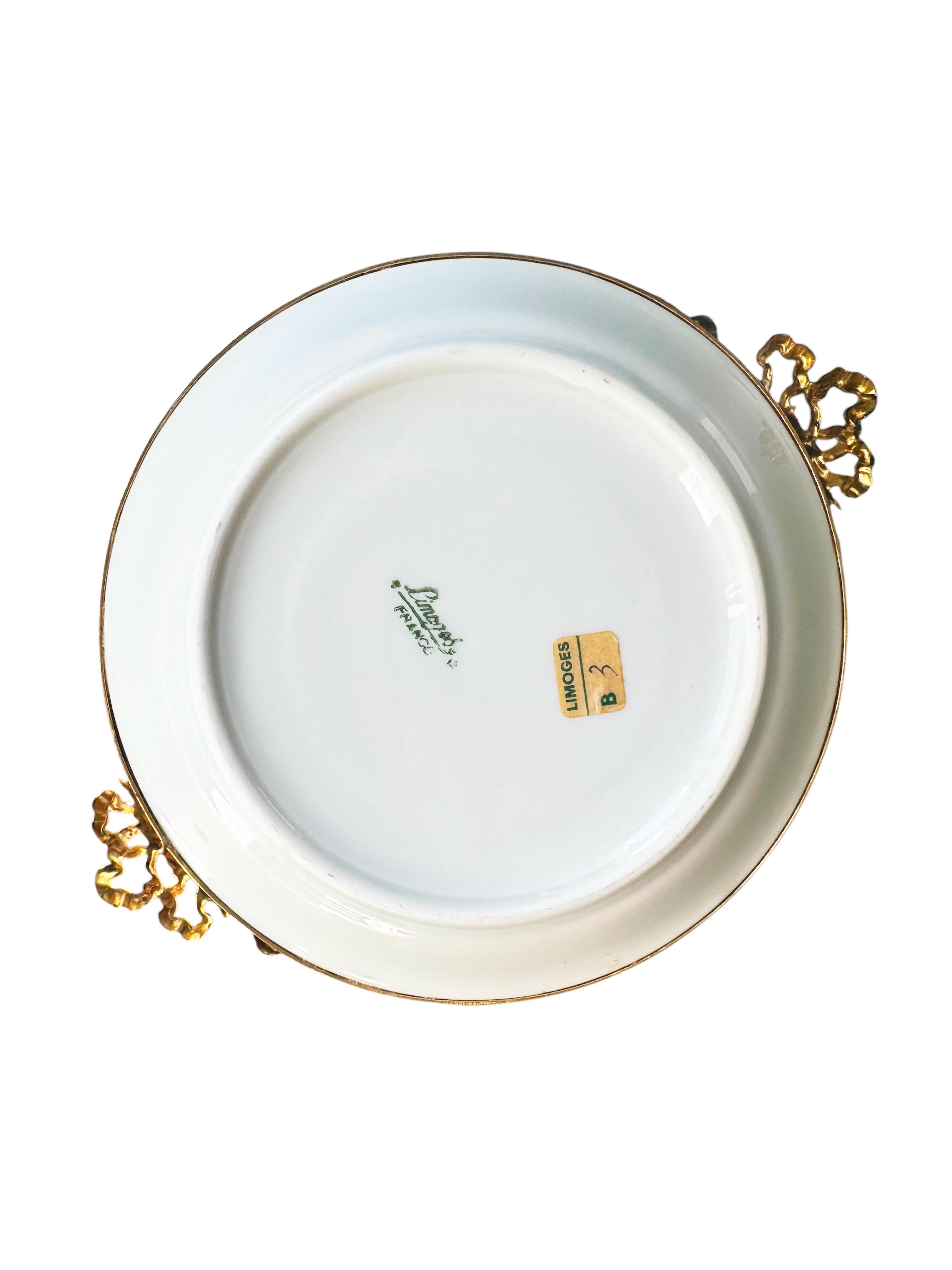 Vintage Limoges Porcelain Inkwell Napoleon III Style Made in France For Sale 9
