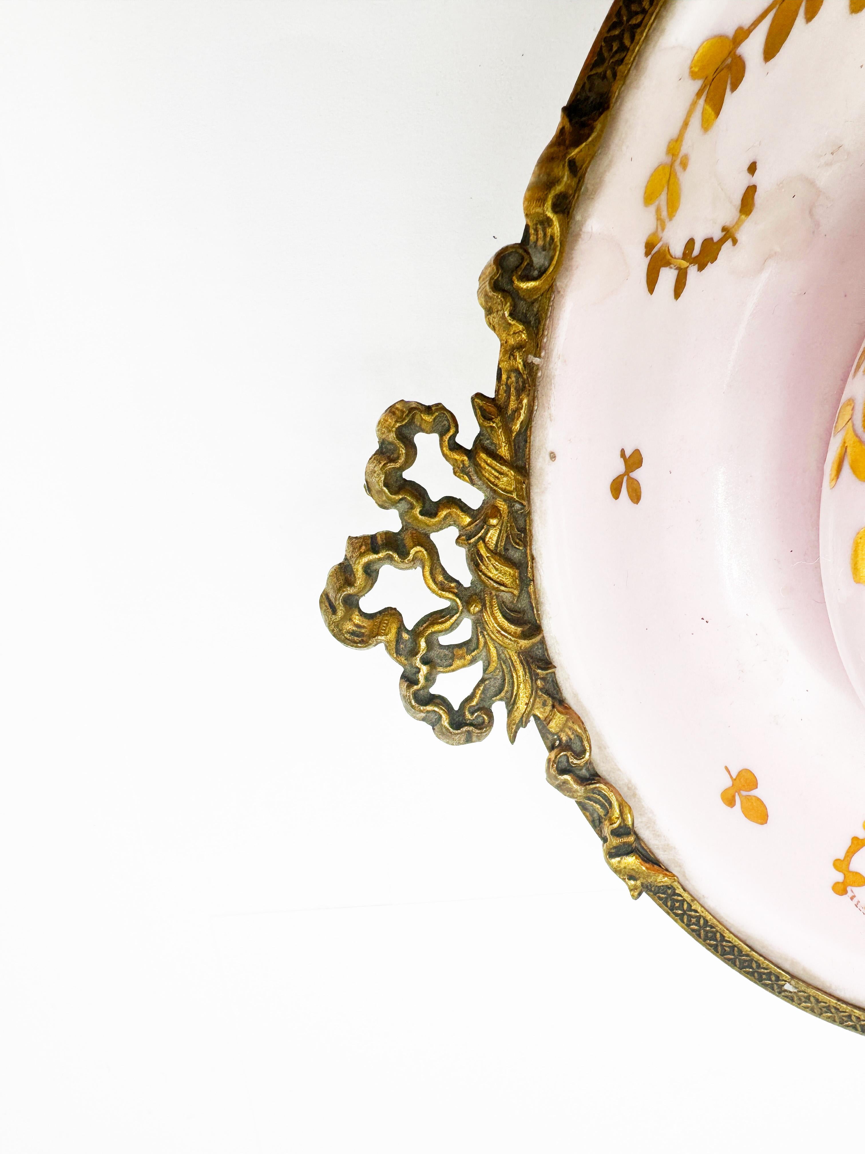 Vintage Limoges Porcelain Inkwell Napoleon III Style Made in France For Sale 6