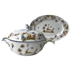 Vintage Limoges Porcelain Soup Tureen and Large Serving Plate,  France