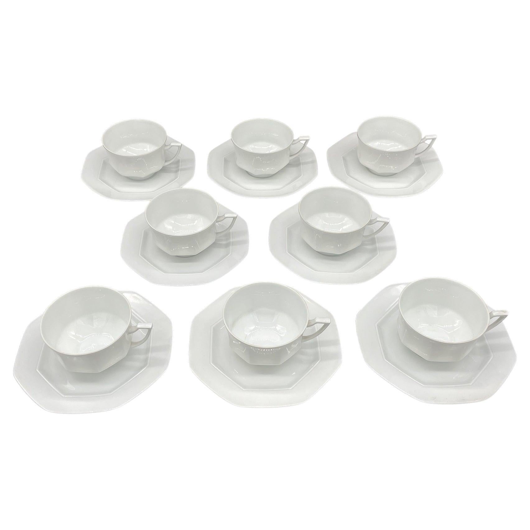 Vintage Limoges Porcelain Teacups & Saucers Set of 16