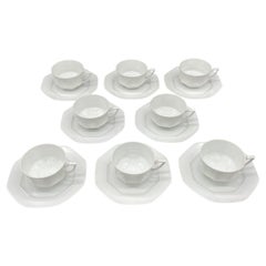 Antique Limoges Porcelain Teacups & Saucers Set of 16