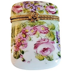 Boîte vintage en forme de sac à main de Limoges