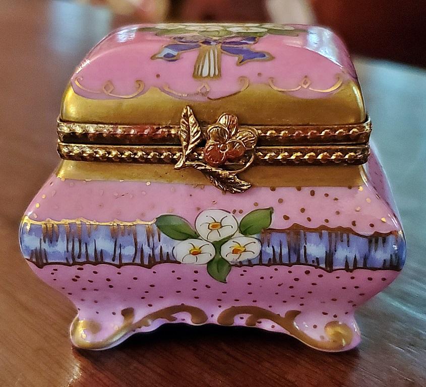 French Vintage Limoges Sarcophagus Ring Box
