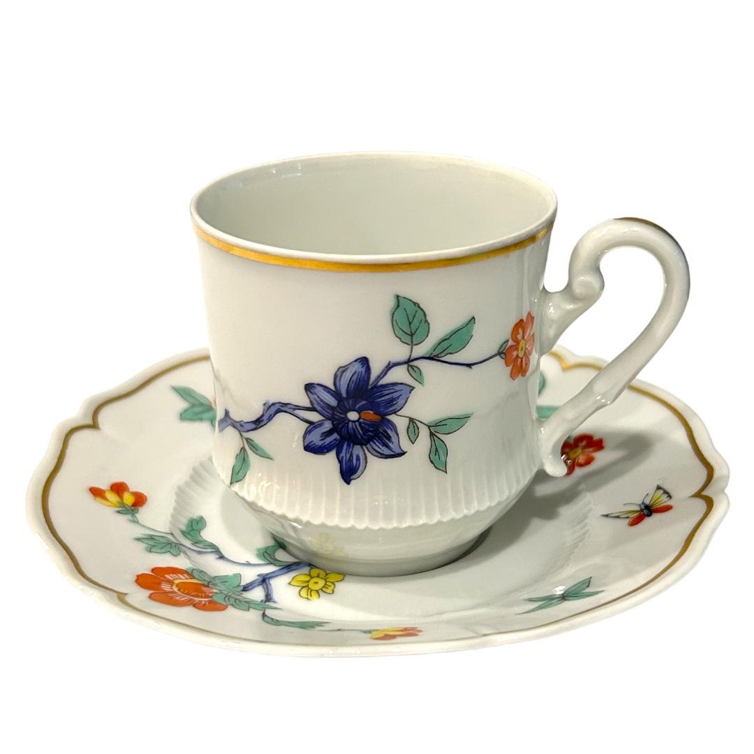 Excellent condition~no chips, cracks or crazing; “Shalimar” pattern by Haviland Limoges; “Shalimar”, in production between 1971 to 1992 is in the Louis XV shape with gold trim and accents; sprays of yellow, orange, blue flowers in a random design;
