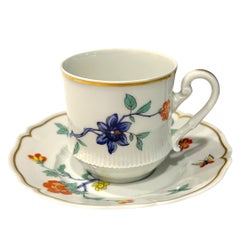 Vintage Limoges “Shalimar” Porcelain Demitasse Cup & Saucer '4 Cups/5 Saucers'