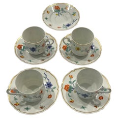 Vintage Limoges “Shalimar” Porcelain Demitasse Cup & Saucer '4 Cups/5 Saucers'