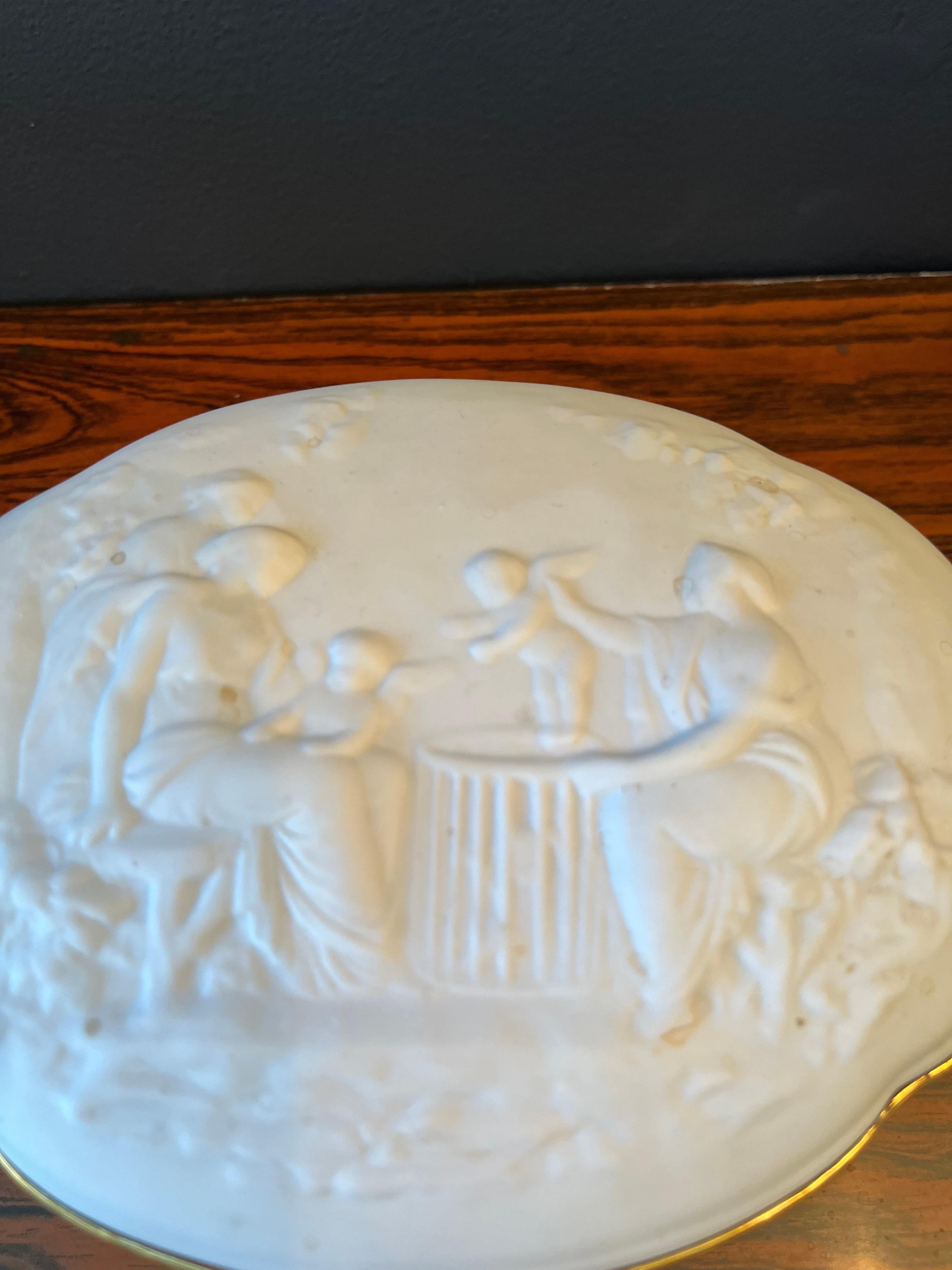 Vintage Limoges White Bisque Jewelry Casket For Sale 3