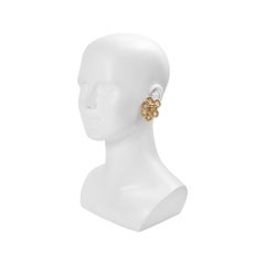 Vintage Linda Hattab Paris Gold Tone Earrings Circa 1980s