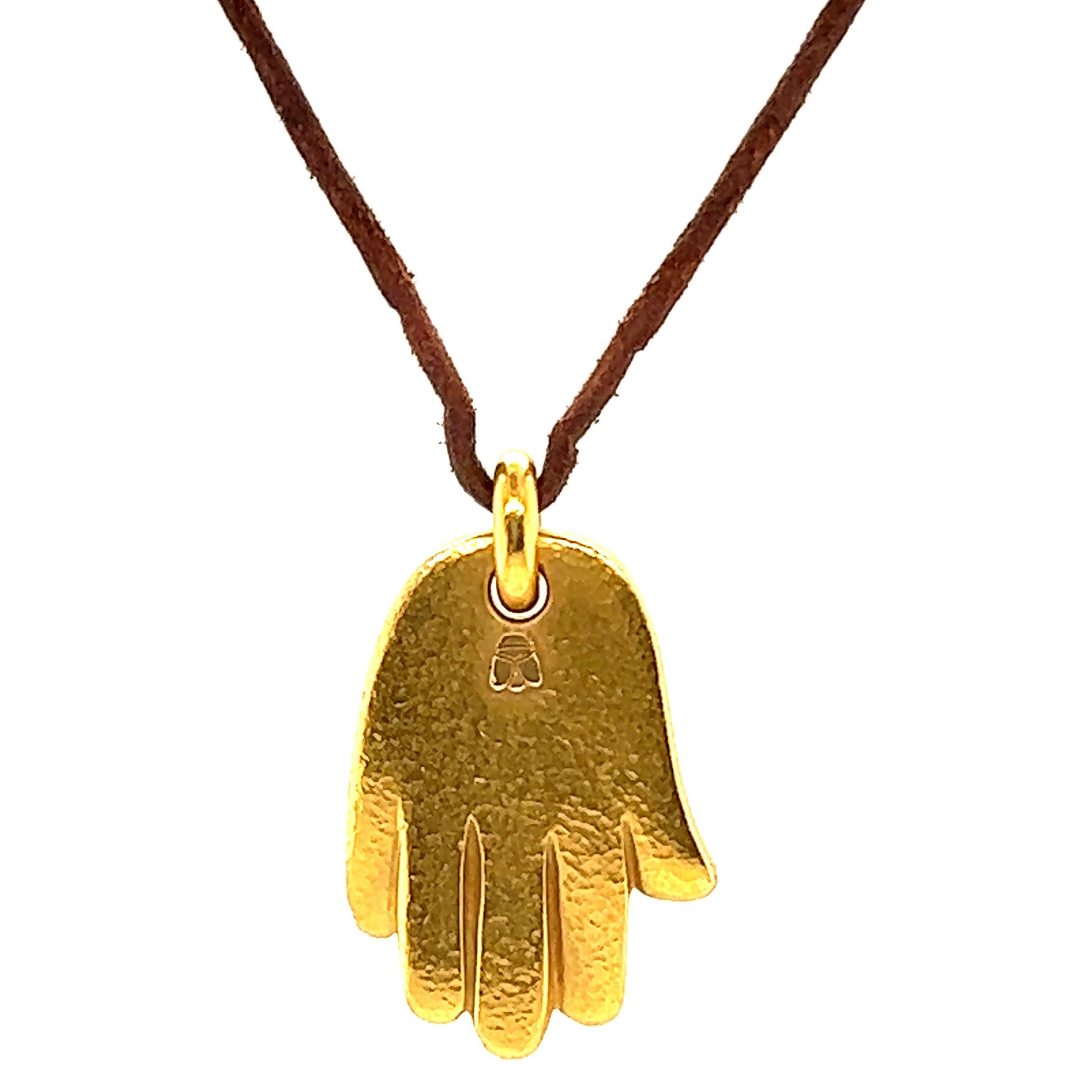 Linda Lee Johnson, Linda Lee Johnson, Lederkordel-Halskette, Diamant, 21 Karat Gold im Zustand „Hervorragend“ in Beverly Hills, CA
