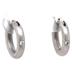 Linda Lee Johnson Boucles d'oreilles vintage en or blanc 22 carats avec diamants