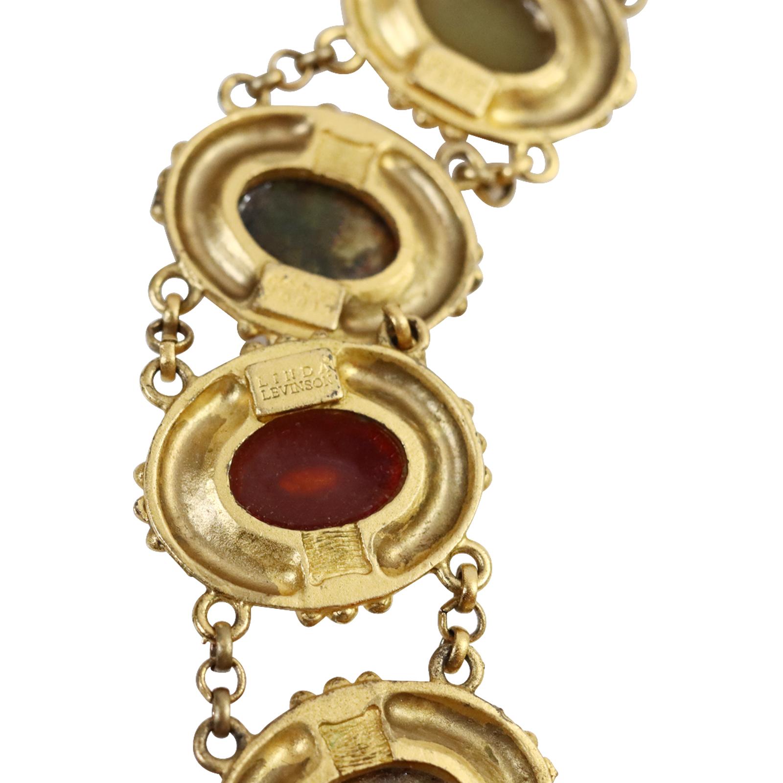 Vintage Linda Levinson Goldfarbener Kamee-Choker, Vintage, ca. 1980er Jahre 6