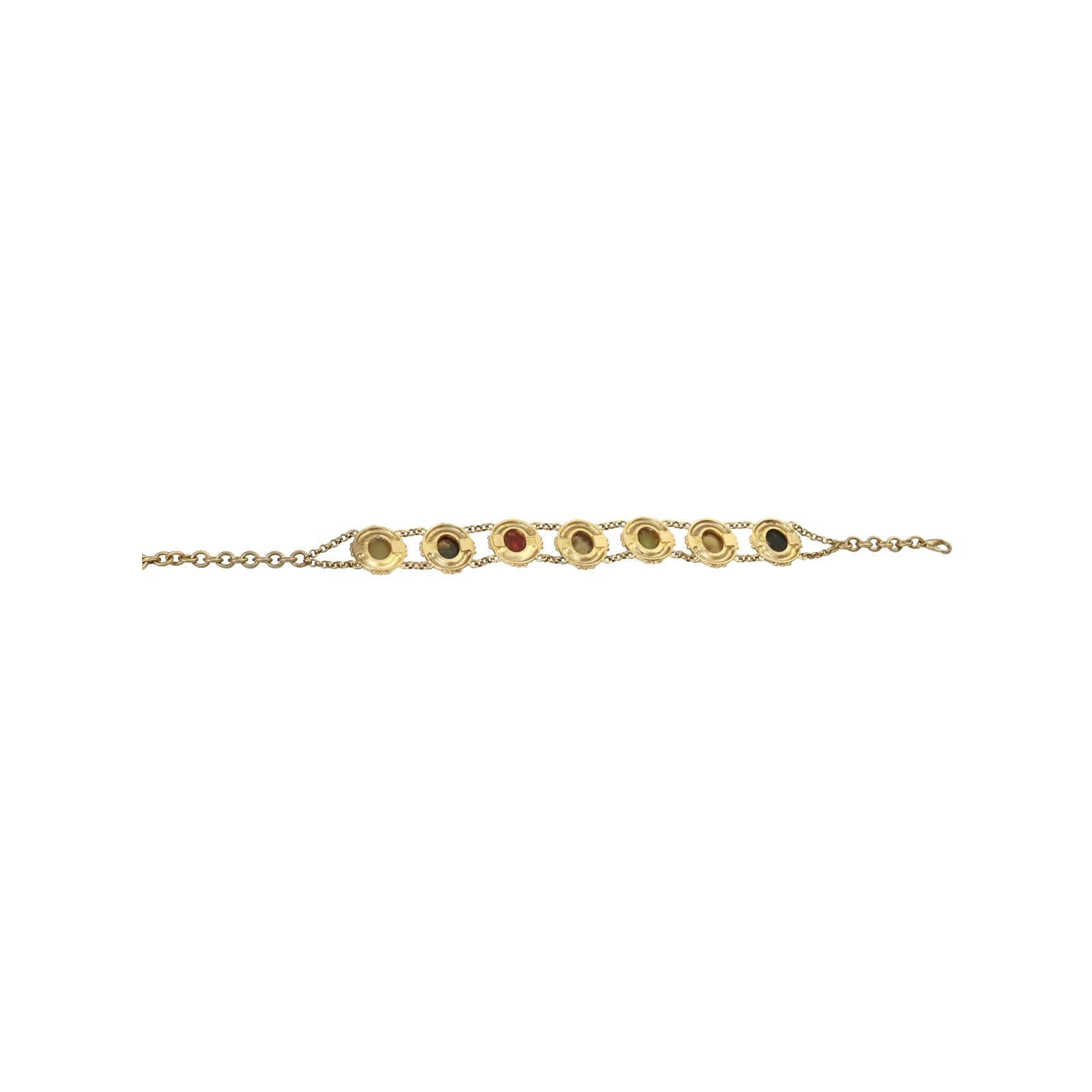Vintage Linda Levinson Goldfarbener Kamee-Choker, Vintage, ca. 1980er Jahre 5