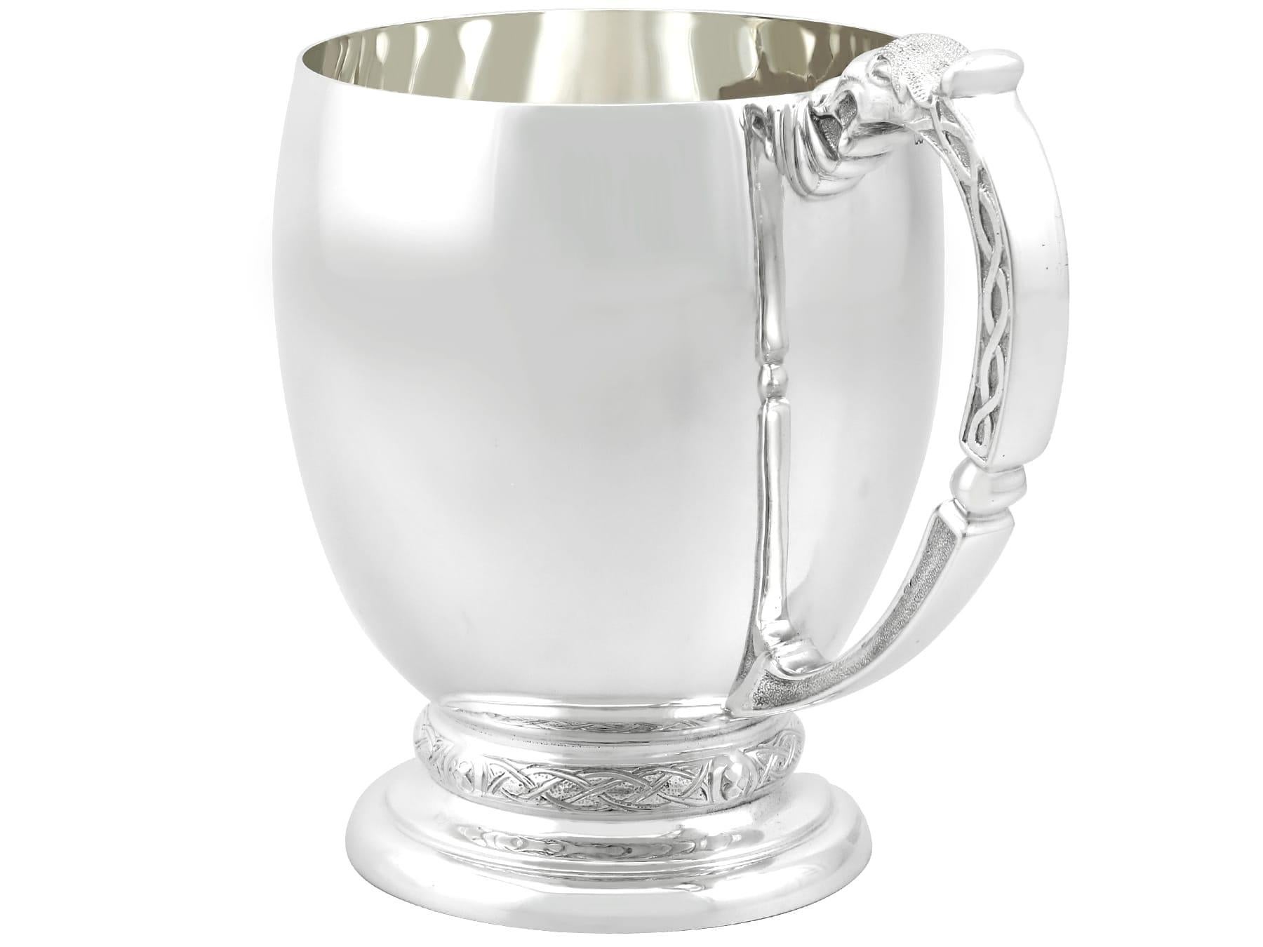 Mid-20th Century Vintage Lindisfarne Style 1960's Sterling Silver Pint Mug For Sale