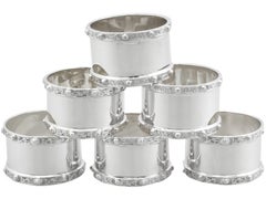 Vintage Lindisfarne Style Sterling Silver Napkin Rings (1961/1978)