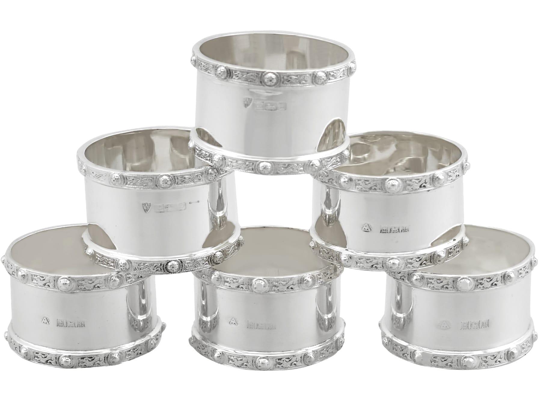 Servilleteros vintage de plata de ley estilo Lindisfarne (1961/1978) Inglés en venta