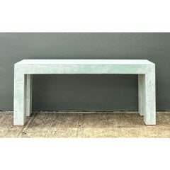 Vintage Linen Buon Fresco Faux Finished Console Table in Venetian Green