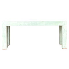 Vintage Linen Buon Fresco Faux Finished Console Table in Venetian Green